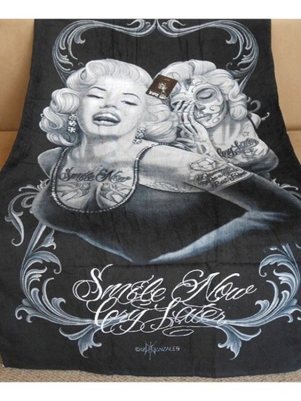 New Towel Marilyn Monroe Smile Now Cry Later Bath Beach Pool Gift Tattoo Design